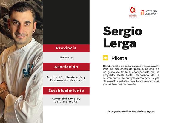 Sergio Lerga representará a Navarra en el III Campeonato Oficial Hostelería de España - Tapas y Pinc