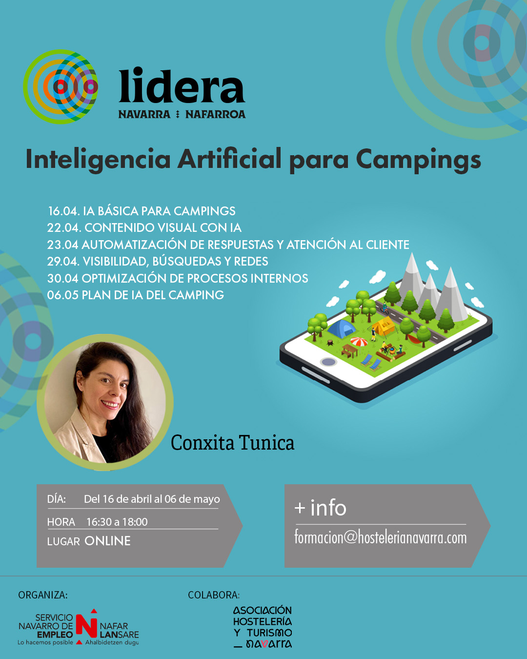 Cartel de la formación Inteligencia artificial para campings